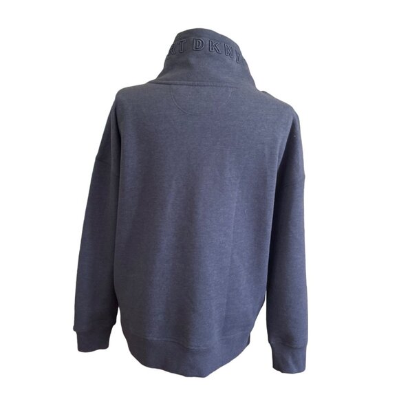 DKNY Sport Women's HighNeck Pullover Sweatshirt Blue, Size Small - Picture 3 of 8